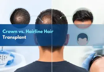 Crown vs. hairline hair transplant